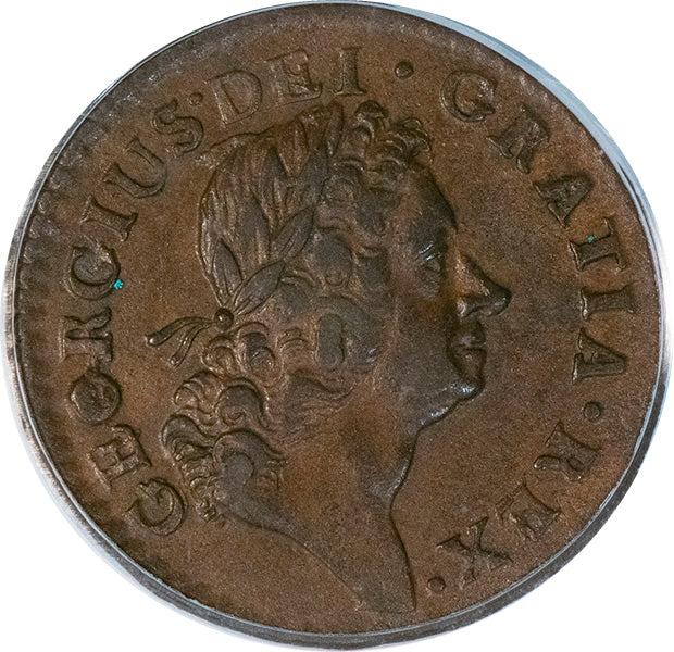 1723 Farth Hibernia PCGS AU58 Obverse