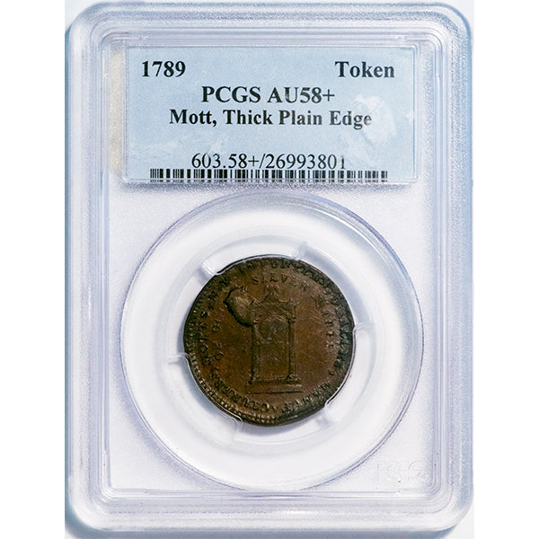 1789 Token PCGS AU58+ Mott slab