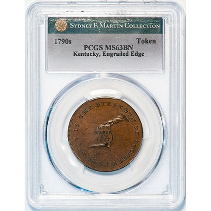 (0617) 1790s Token Kentucky, Engrailed Edge PCGS MS63BN ***