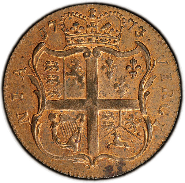 (241) 1773 VA 1/2P Period PCGS MS65RB