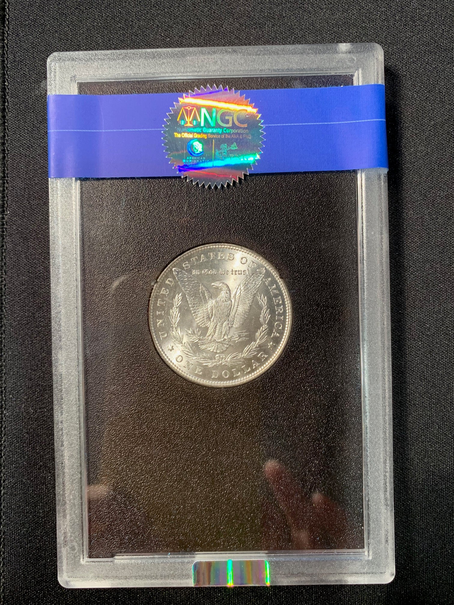 1885 $1 GSA Hoard NGC MS65 Morgan Dollar reverse slab