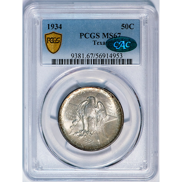(9381) 1934 50C Texas PCGS MS67 CAC