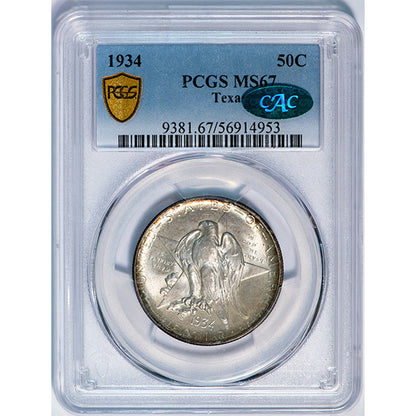 (9381) 1934 50C Texas PCGS MS67 CAC