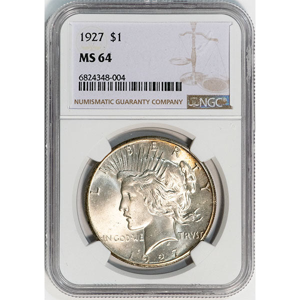 1927 $1 NGC MS64 Peace Dollar slab