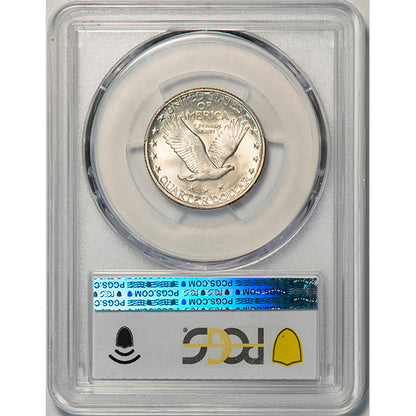 (5773) 1929 25C PCGS MS66FH Standing Liberty reverse slab