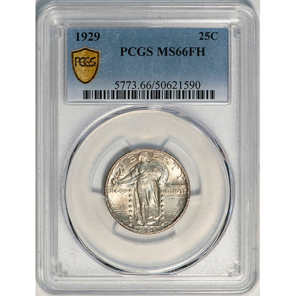 (5773) 1929 25C PCGS MS66FH Standing Liberty slab