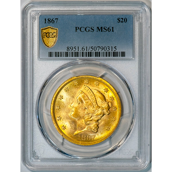 (8951) 1867 $20 PCGS MS61