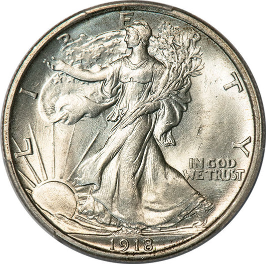 1918 50C PCGS MS64 CAC Walking Liberty Half Dollar obverse