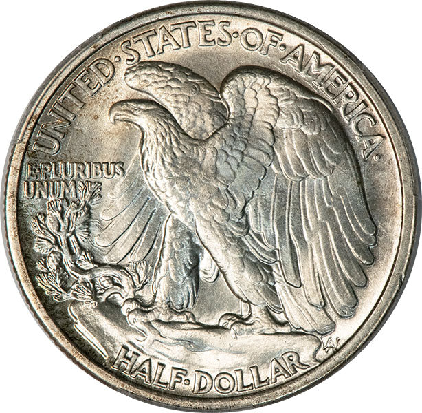 1918 50C PCGS MS64 CAC Walking Liberty Half Dollar reverse