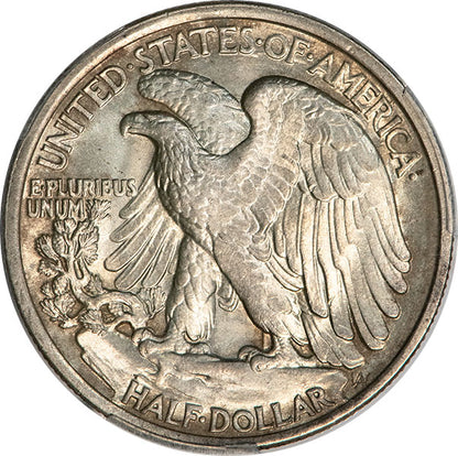 1920 50C PCGS MS63+ Walking Liberty Half Dollar reverse