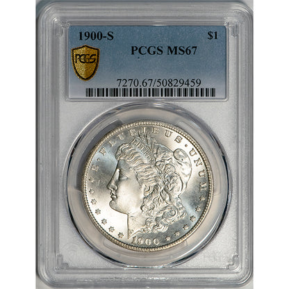 (7270) 1900-S $1 PCGS MS67 Morgan slab