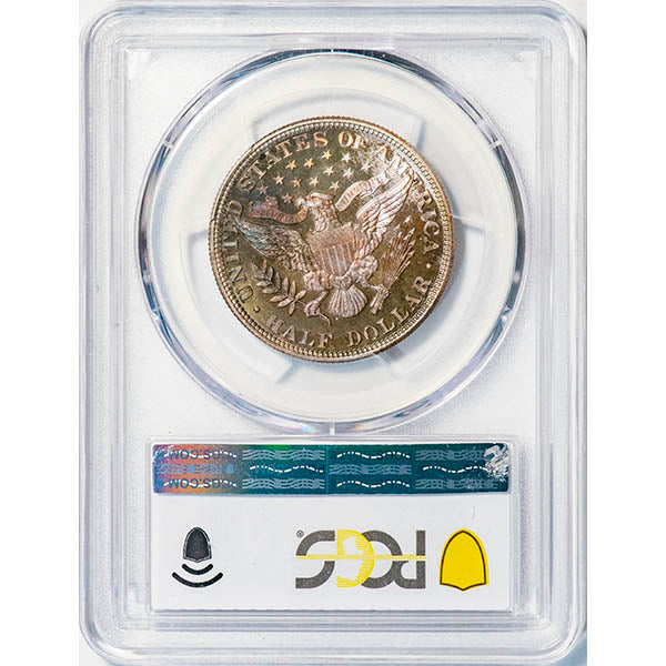(6547) 1900 50C PCGS PR67 CAC Barber Half reverse slab