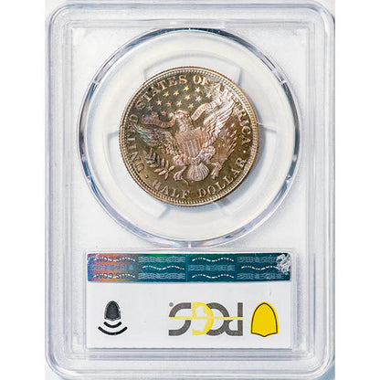 (6547) 1900 50C PCGS PR67 CAC Barber Half reverse slab