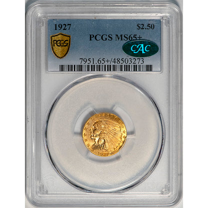 1927 $2.50 PCGS MS65+ CAC slab