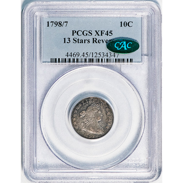 (4469) 1798/7 10C 13 Stars Reverse PCGS XF45 CAC