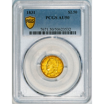 (7671) 1831 $2.50 PCGS AU50 ***