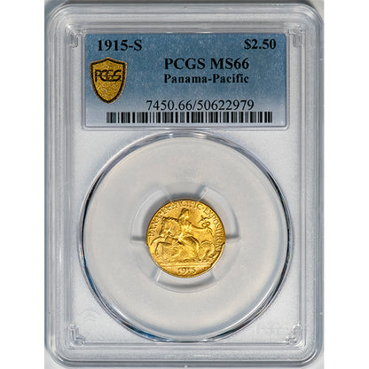 (7450) 1915-S $2.50 PCGS MS66 Panama-Pacific slab