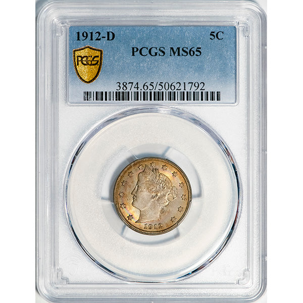 (3874) 1912-D 5C PCGS MS65 Liberty slab