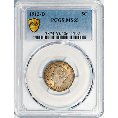 (3874) 1912-D 5C PCGS MS65 Liberty slab