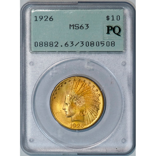 (8882) 1926 $10 PCGS MS63 Old Holder