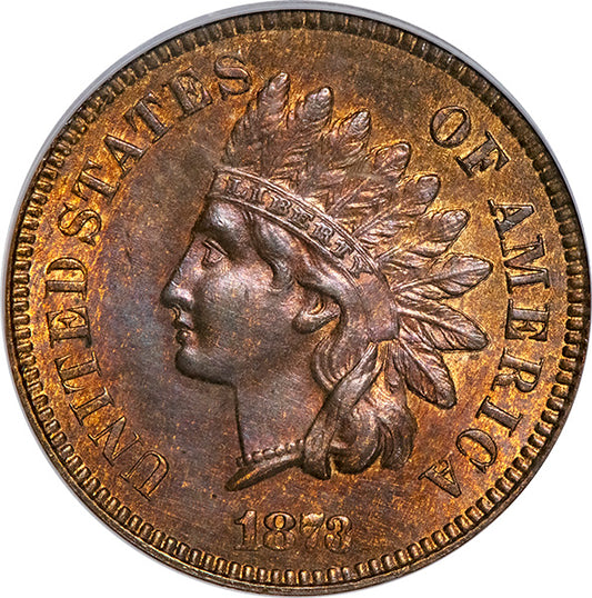 (2116) 1873 1C PCGS MS64RB CAC Doubled Liberty Indian obverse