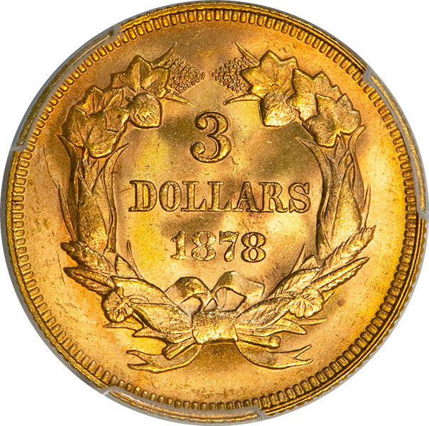 (8000) 1878 $3 PCGS MS65