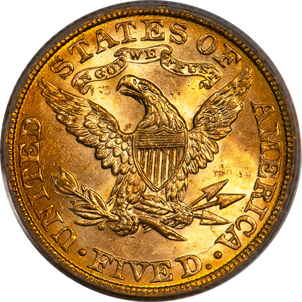 1882 $5 PCGS MS63 *** Liberty Head reverse