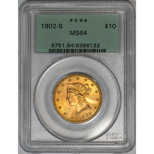 1902-S $10 PCGS MS64 *** Liberty Head slab