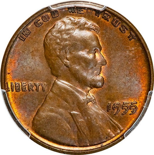 (2825) 1955 1C PCGS MS64BN CAC Doubled Die Obverse obverse