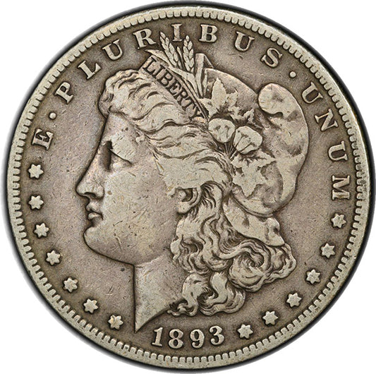 1893-S $1 PCGS VF20 CAC Morgan Dollar obverse