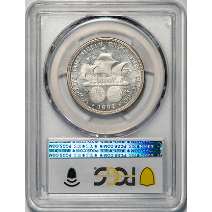 (6535) 1892 50C PCGS MS64PL Columbian reverse slab