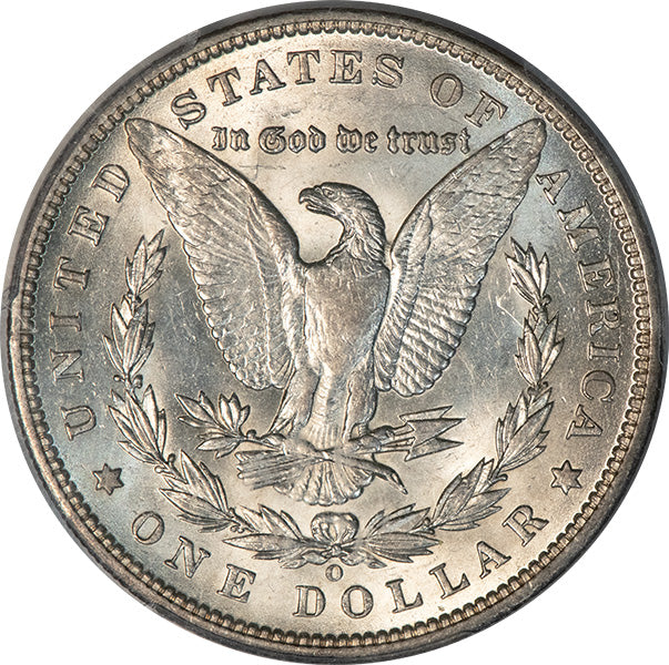 1893-O $1 PCGS AU58 CAC Morgan Silver Dollar reverse