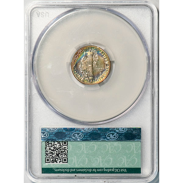 1936 10C CACG PR67 CAC Mercury Dime reverse slab