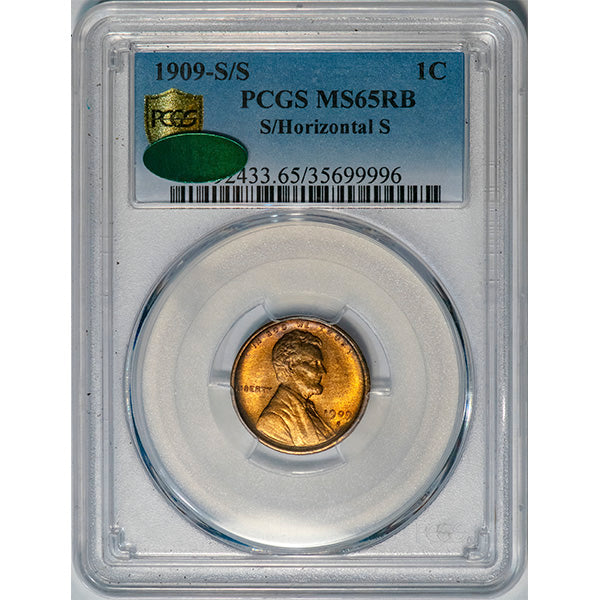 (2450) 1909-S/S 1C PCGS MS65RB CAC Lincoln Cent slab