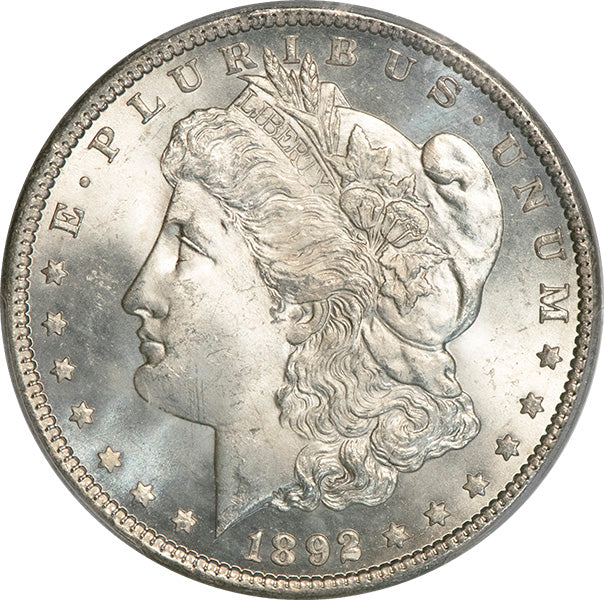 (7214) 1892-CC $1 PCGS MS65 Morgan obverse