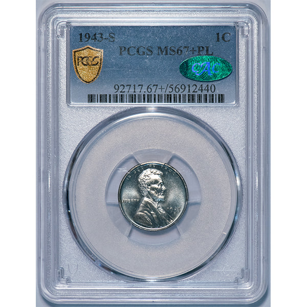 (2717) 1943-S 1C PCGS MS67+PL