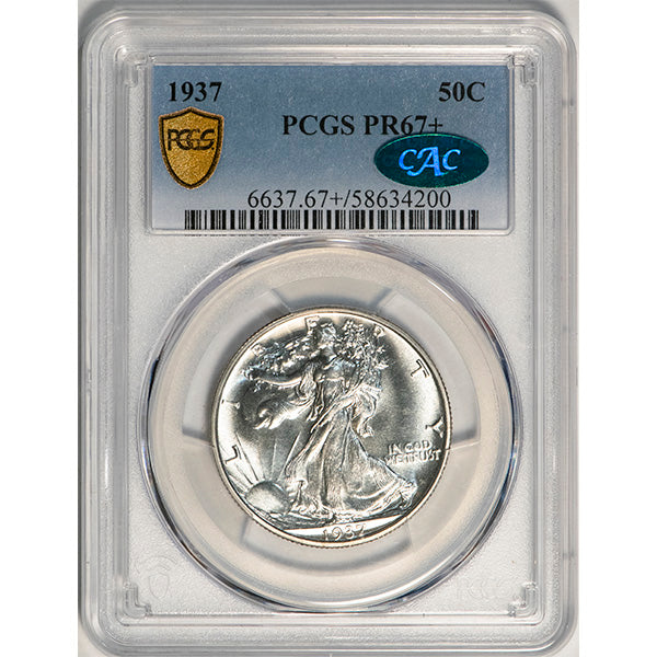 (6637) 1937 50C PCGS PR67+ CAC