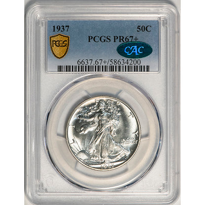 (6637) 1937 50C PCGS PR67+ CAC