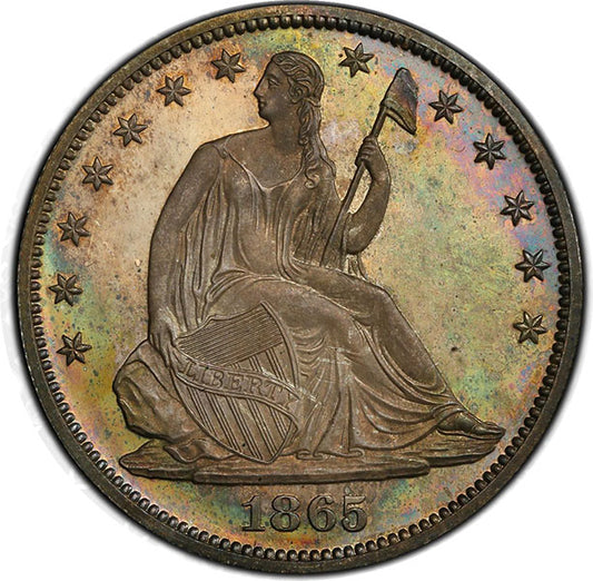 (6419) 1865 50C PCGS PR66+