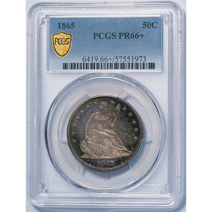 (6419) 1865 50C PCGS PR66+