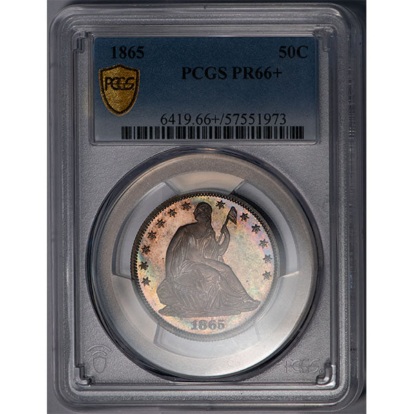 (6419) 1865 50C PCGS PR66+