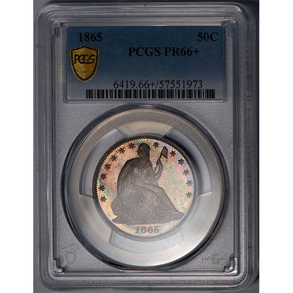 (6419) 1865 50C PCGS PR66+