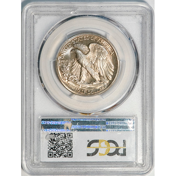 (6642) 1942 50C PCGS PR67+ CAC Walking Liberty reverse slab