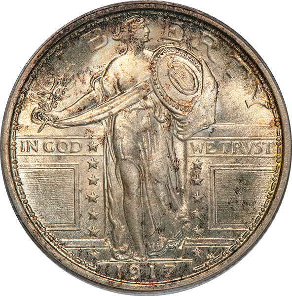 (5707) 1917 25C PCGS MS65FH CAC Standing Liberty obverse