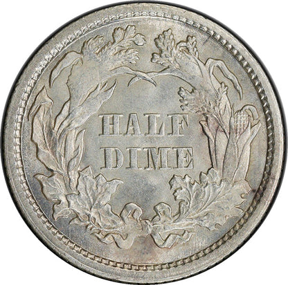 (4379) 1861 H10C PCGS MS66 Seated Half Dime reverse