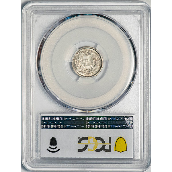 (4379) 1861 H10C PCGS MS66 Seated Half Dime reverse slab