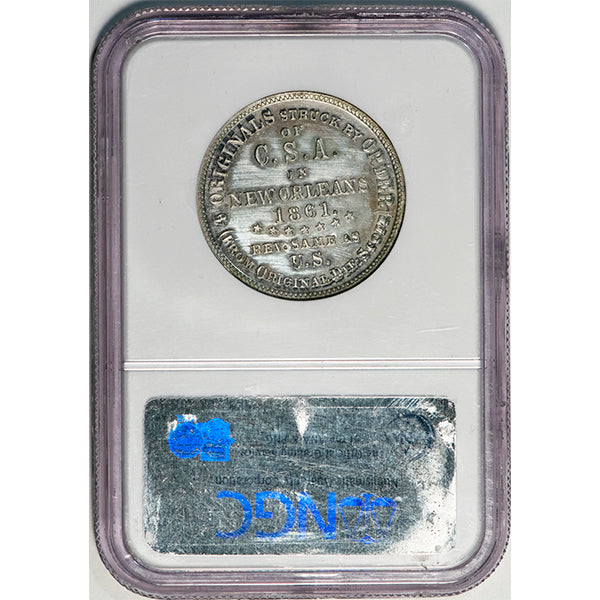 (6530) 1861 CSA Token 50C B-8003 NGC PF62 reverse slab