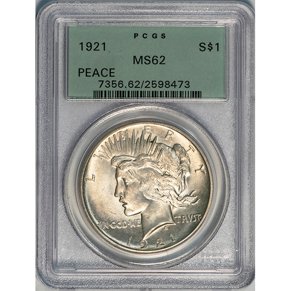 (7356) 1921 S$1 PCGS MS62 Peace slab