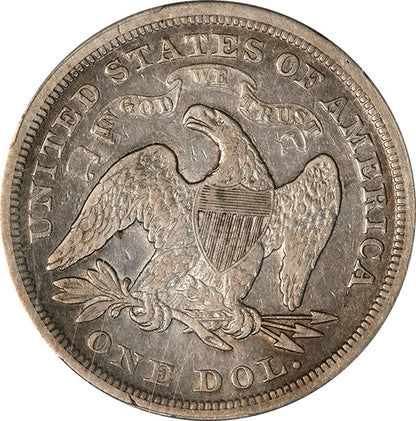 (6961) 1868 $1 PCGS F15 Seated Dollar reverse