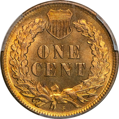 (2234) 1908-S 1C PCGS MS65+RD CAC Indian reverse
